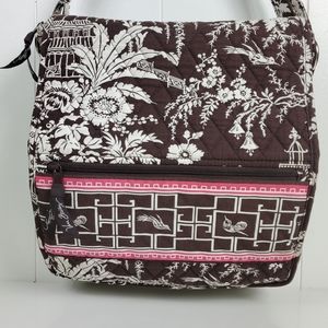 Vera Bradley Brown floral and bird schoolbag